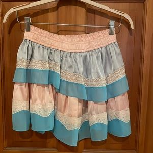 LoveShackFancy ruffle mini skirt size small NWOT